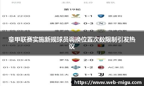 意甲联赛实施新规球员调换位置次数限制引发热议